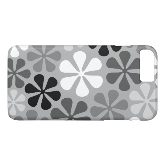 Abstract Bloemen Zwart Wit Grijs Case-Mate iPhone Case (Achterkant (Horizontaal))