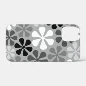 Abstract Bloemen Zwart Wit Grijs Case-Mate iPhone Case (Achterkant (horizontaal))