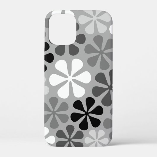 Abstract Bloemen Zwart Wit Grijs Case-Mate iPhone Case (Achterkant)