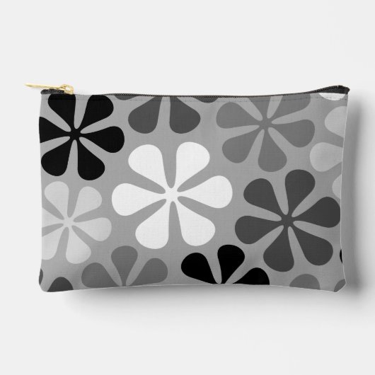 Abstract Bloemen Zwart Wit Grijs Etui (Voorkant)