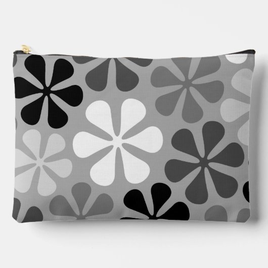 Abstract Bloemen Zwart Wit Grijs Etui (Voorkant)