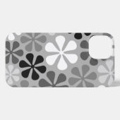 Abstract Bloemen Zwart Wit Grijs iPhone Hoesje (Achterkant horizontaal)