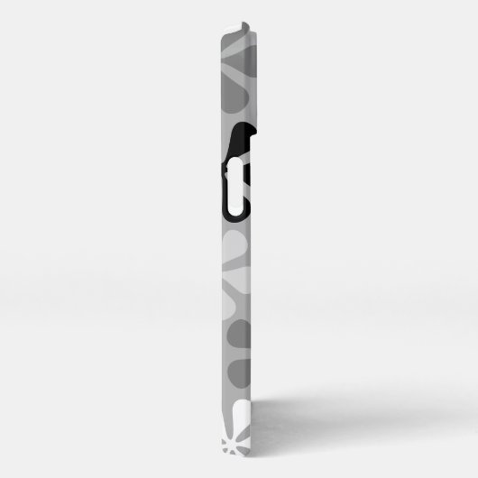 Abstract Bloemen Zwart Wit Grijs iPhone Hoesje (Rechterkant)