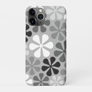 Abstract Bloemen Zwart Wit Grijs iPhone 11Pro Hoesje