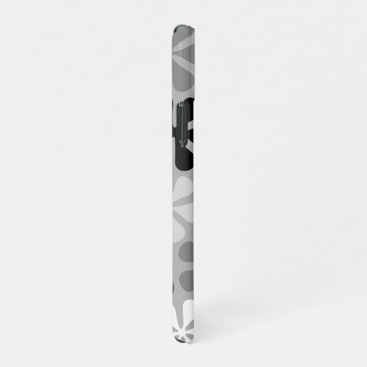 Abstract Bloemen Zwart Wit Grijs iPhone Hoesje (Rechterkant)