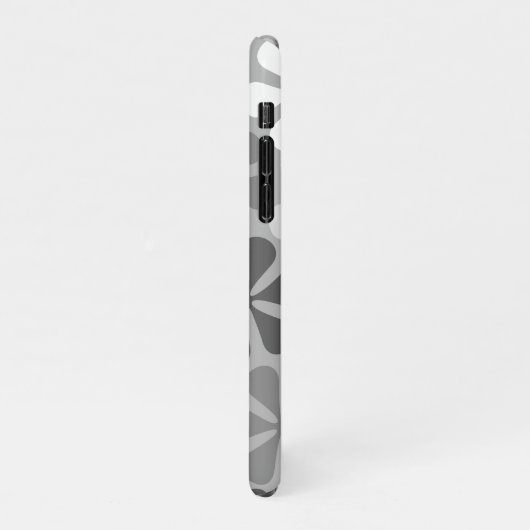 Abstract Bloemen Zwart Wit Grijs iPhone Hoesje (Linkerkant)