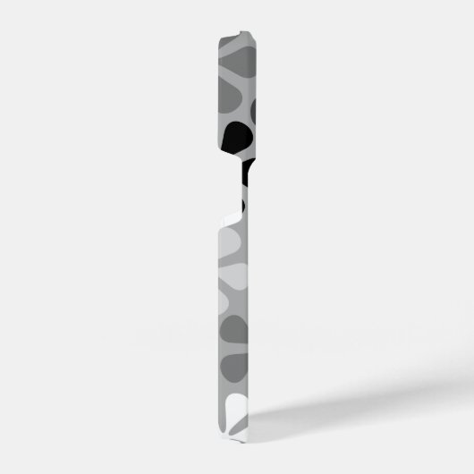 Abstract Bloemen Zwart Wit Grijs iPhone Hoesje (Rechterkant)