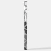 Abstract Bloemen Zwart Wit Grijs iPhone Hoesje (Linkerkant)