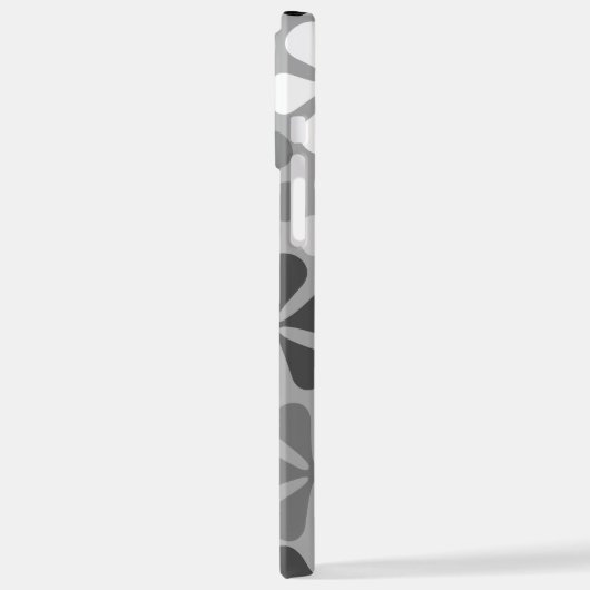 Abstract Bloemen Zwart Wit Grijs iPhone Hoesje (Linkerkant)