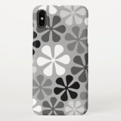 Abstract Bloemen Zwart Wit Grijs iPhone Hoesje (Achterkant)