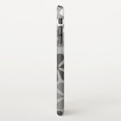 Abstract Bloemen Zwart Wit Grijs iPhone Hoesje (Linkerkant)