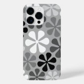Abstract Bloemen Zwart Wit Grijs iPhone Hoesje (Achterkant)