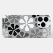 Abstract Bloemen Zwart Wit Grijs iPhone Hoesje (Achterkant horizontaal)