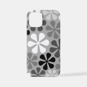 Abstract Bloemen Zwart Wit Grijs iPhone Hoesje (Achterkant)