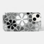 Abstract Bloemen Zwart Wit Grijs iPhone Hoesje (Achterkant horizontaal)