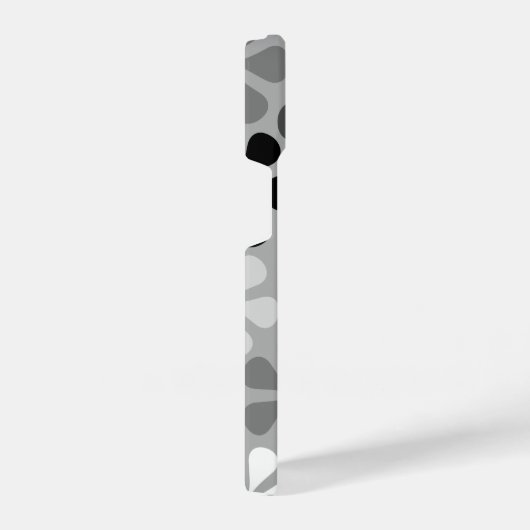 Abstract Bloemen Zwart Wit Grijs iPhone Hoesje (Rechterkant)