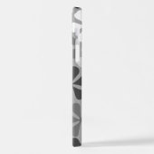 Abstract Bloemen Zwart Wit Grijs iPhone Hoesje (Linkerkant)