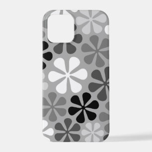 Abstract Bloemen Zwart Wit Grijs iPhone 12 Pro Hoesje