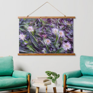 Abstract bloemenbos hangend wandkleed
