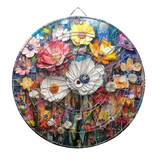 Abstract bloemendartbord dartbord (Voorkant)