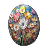 Abstract bloemendartbord dartbord (Voorkant Rechts)