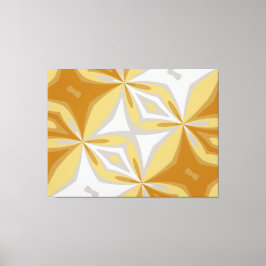Abstract Bloemengoud en Grijs Zilver Abstract Canvas Afdruk