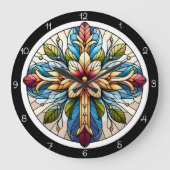 Abstract bloemenkruis grote klok (Voorkant)