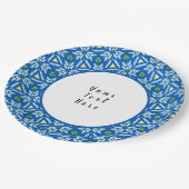 Abstract bloemenmozaïekpatroon met aanpassen/pers papieren bordje (Gekanteld)