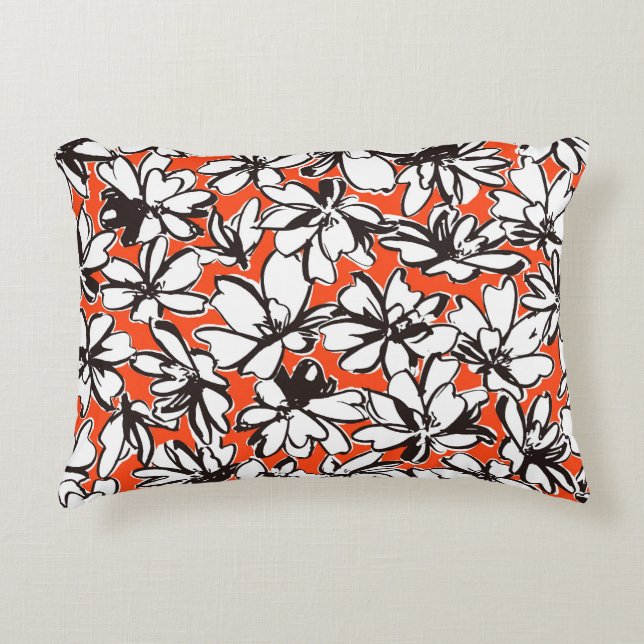 Abstract bloemennaadloos patroonmateriaal accent kussen (Voorkant)