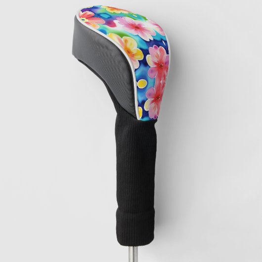  Abstract bloemenpatroon golfhoofd Hoesje Golfheadcover (Schuin)