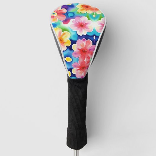  Abstract bloemenpatroon golfhoofd Hoesje Golfheadcover (Voorkant)