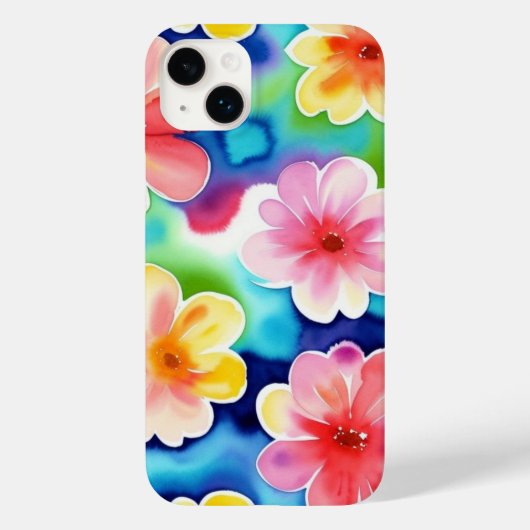 Abstract bloemenpatroon iPhone / iPad hoesje (Achterkant)