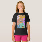 Abstract bloemenpatroon voor meisjes T-shirt (Voorkant volledig)
