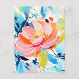 Abstract bloemenpatroonschilderij briefkaart