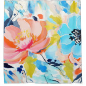 Abstract bloemenpatroonschilderij douchegordijn (Voorkant)