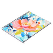 Abstract bloemenpatroonschilderij notitieboek (Linkerzijde)