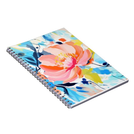 Abstract bloemenpatroonschilderij notitieboek (Rechterzijde)