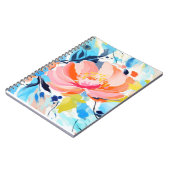 Abstract bloemenpatroonschilderij notitieboek (Linkerzijde)