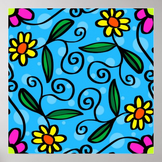 Abstract bloemenposter poster (Voorkant)