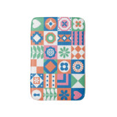 Abstract bloemenScandinavisch volkspatroon Badmat (Voorkant Verticaal)