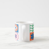 Abstract bloemenScandinavisch volkspatroon Espresso Kop (Achterkant)