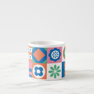 Abstract bloemenScandinavisch volkspatroon Espresso Kop