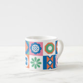 Abstract bloemenScandinavisch volkspatroon Espresso Kop (Voorkant rechts)