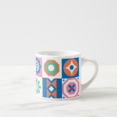 Abstract bloemenScandinavisch volkspatroon Espresso Kop (Rechts)