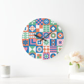 Abstract bloemenScandinavisch volkspatroon Grote Klok (Huis)