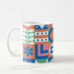 Abstract bloemenScandinavisch volkspatroon Koffiemok