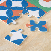 Abstract bloemenScandinavisch volkspatroon Legpuzzel (Zijkant)