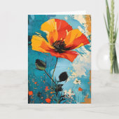 Abstract Bloemenschilderij Verjaardag Kaart (Voorkant)