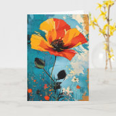 Abstract Bloemenschilderij Verjaardag Kaart (Gele Bloem)