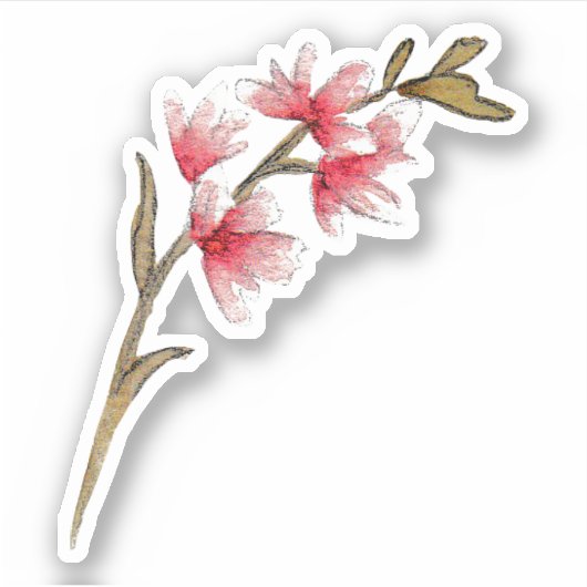 Abstract bloemenstijlontwerp sticker (Voorkant)